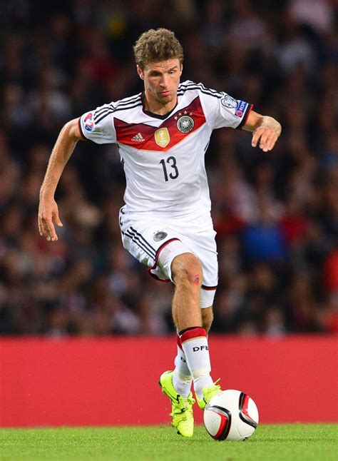 Thomas Müller of Germany in action during the EURO 2016 Qualifier between Scotland and Germany ...