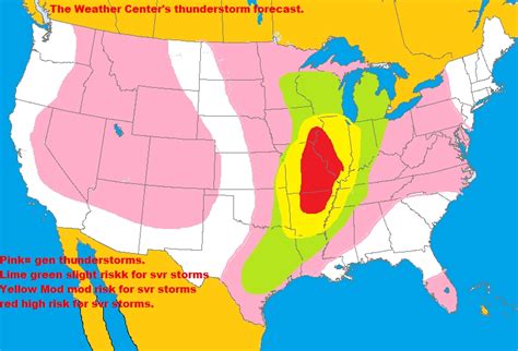 The Weather Center.: Severe thunderstorm outlook maps