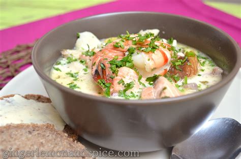 Around the World: Ireland – Seafood Chowder – ginger, lemon & spice