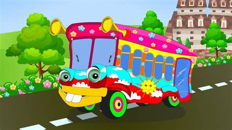 Wheels on the Bus go Round and Round | Wheels on the bus, Kids songs, Kids nursery rhymes