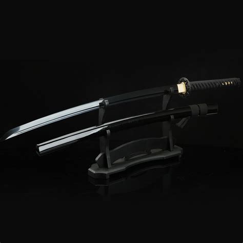 Black Katana | Handmade Japanese Katana Sword 1060 Carbon Steel With Black Scabbard - TrueKatana