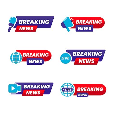 Free Vector | Flat design breaking news logo