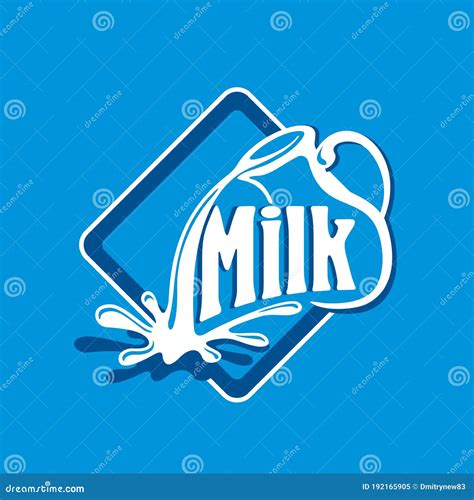 Milk Logo Template - Jug with Flowing Milk Stock Vector - Illustration of milk, logo: 192165905