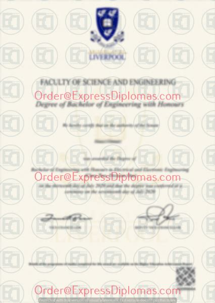 University Liverpool Degree Diploma Certificate - Express Diplomas