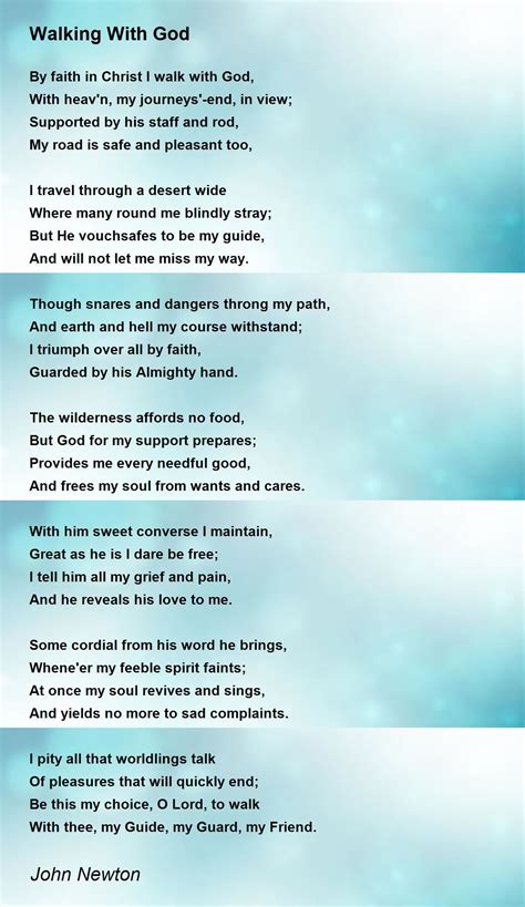 Walking With God Poem by John Newton - Poem Hunter