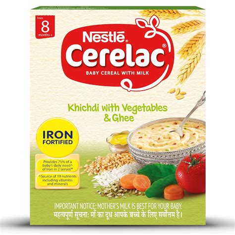 Buy Nestlé CERELAC Fortified Baby Cereal with Milk, Khichdi with Vegetables & Ghee - From 8 ...