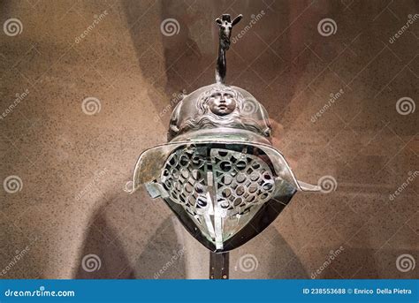 Closeup of a Gladiator Helmet Exposed at the Musuem in Naples, Italy. Editorial Stock Photo ...