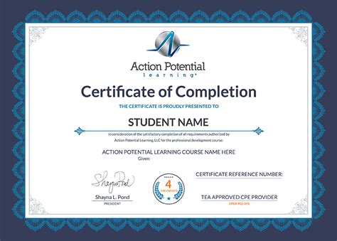 Continuing Education Certificate Template | Education certificate, Certificate templates ...