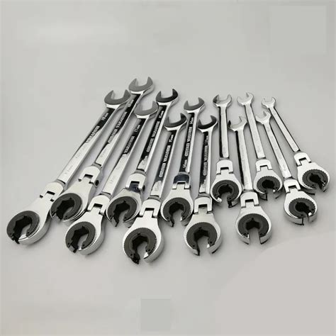 Tubing Ratchet Spanner Combination Wrench Ratchet Flex head Metric Oil Flexible Open End ...