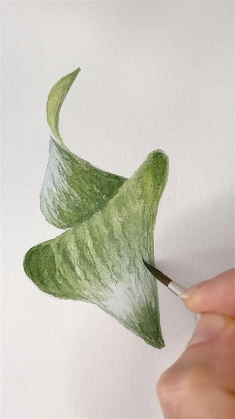 Green leaf watercolor painting tutorial – Artofit