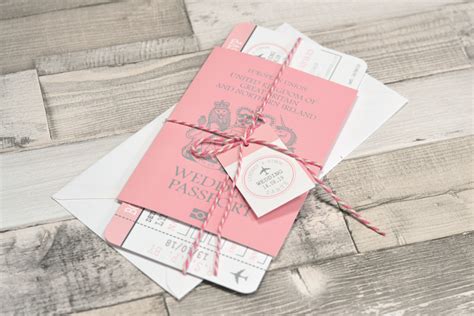 Passport travel wedding invitation