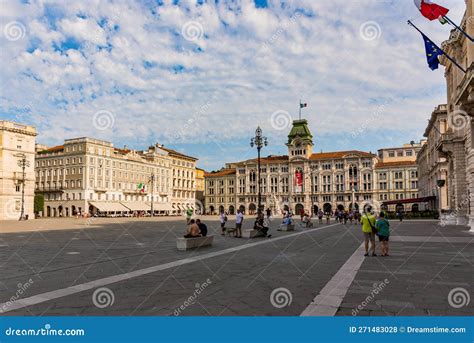 Trieste, Italy - Aug 21, 2019 - Piazza Unita in Trieste during Late Sunny Afternoon Editorial ...