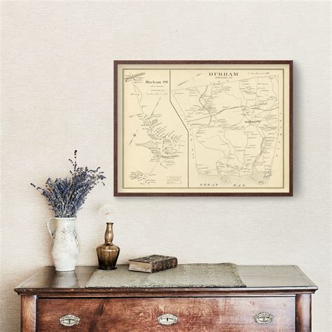 Vintage Map of Durham, New Hampshire 1892 by Ted's Vintage Art