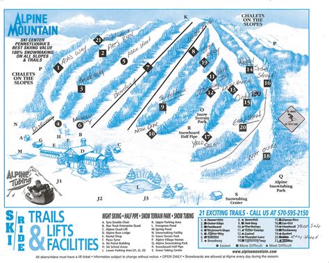 Alpine Mountain Trail Map - Bullzeye Design