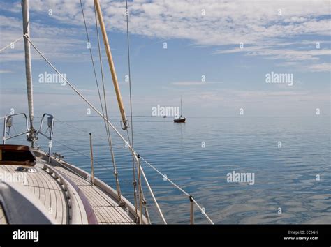 Sailing ship in doldrums in the Baltic Sea Stock Photo - Alamy