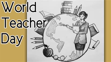 Teachers Day Drawing - World Teachers Day 2020 - Teachers Day Poster - Easy Drawing - YouTube