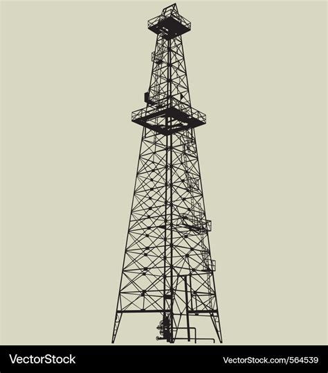 Oil well silhouette Royalty Free Vector Image - VectorStock