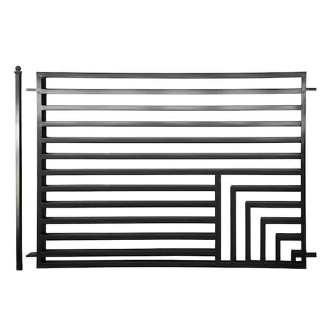 ALEKO Florence Style 5 ft. x 8 ft. Black Iron Fence Panel FENCEFLOR-HD ...