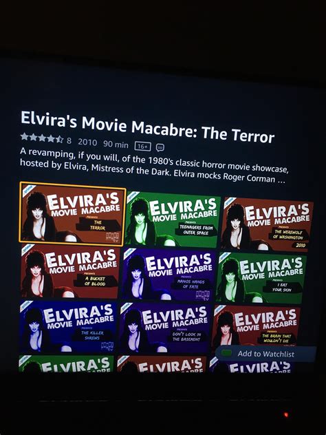 Elvira’s Movie Macabre series from 2010 is available on Amazon Prime in the UK! (Maybe US?) : r ...