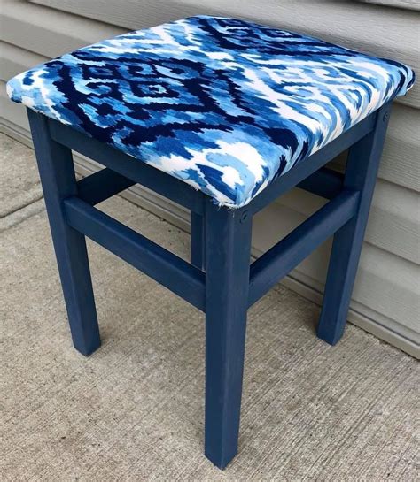 Refinished and recovered Vanity Stool #TheDecorVault | Guest room ...