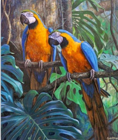 Imágenes Arte Pinturas: Cuadros de Paisajes con Aves, Pinturas al Óleo ...