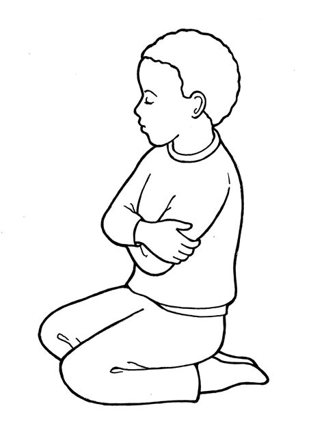 Coloring Page Little Girl Praying - subeloa11