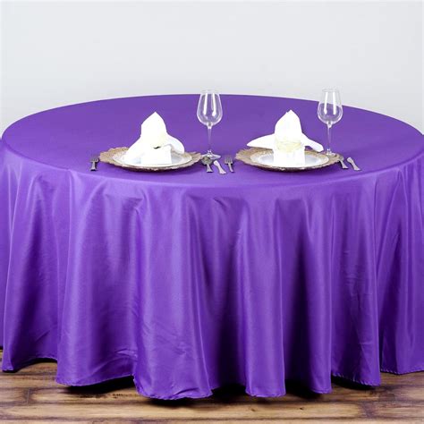 90" PURPLE Wholesale Polyester Round Tablecloth For Wedding Banquet Restaurant | Wedding table ...