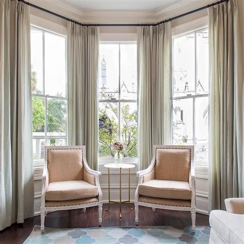 French Bay Window Chairs - Transitional - Living Room | Window treatments living room, Bay ...