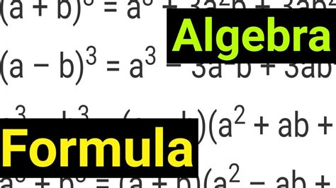 Algebra Formula Chart Class 7 8 9 10 Maths Algebraic Expression | Algebra Identities| a+b whole ...