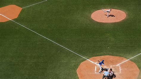 Royalty-Free photo: Aerial photography of baseball field with players ...