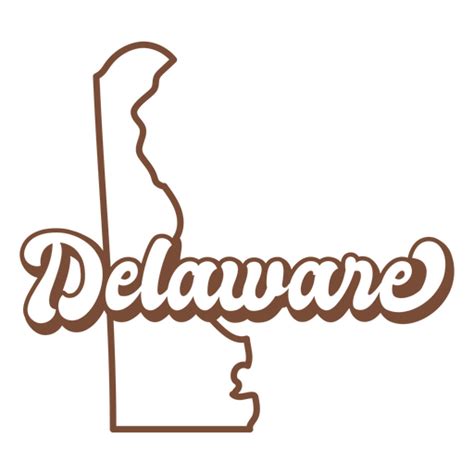 Delaware Retro Stroke Usa States PNG & SVG Design For T-Shirts