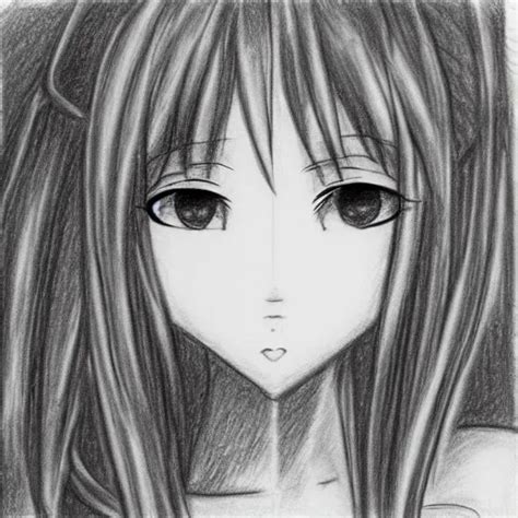 drawing of an anime girl face in a notebook, front | Stable Diffusion