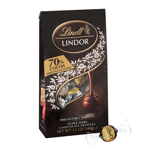 Lindt LINDOR 70% Extra Dark Chocolate Candy Truffles, Chocolates with ...