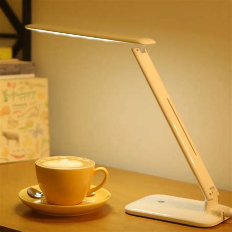 Rechargeable LED reading desk lamp USB retractable dimming LED table ...