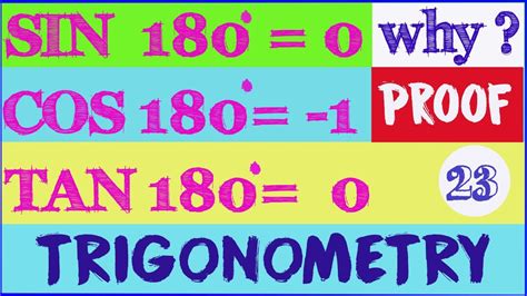 THE VALUE OF TRIGONOMETRIC FUNCTIONS FOR AN ANGLE 180 DEGREES || SIN ...