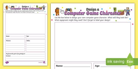 Design a Computer Game Character (teacher made) - Twinkl