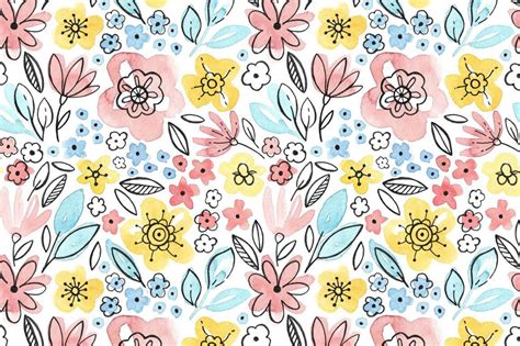 Watercolor floral patterns | Watercolor desktop wallpaper, Watercolor floral pattern, Spring ...