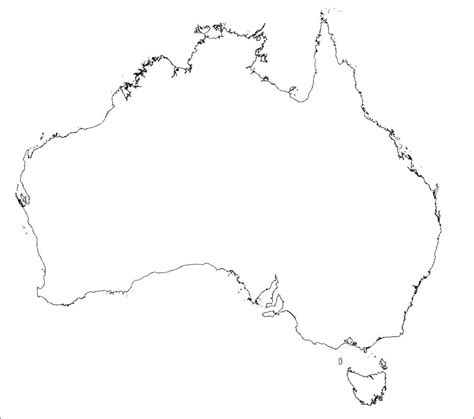 Blank map of Australia - Australia blank map (Australia and New Zealand ...