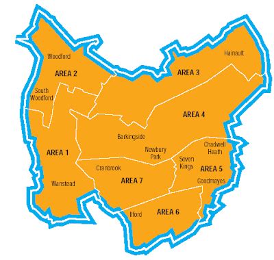 Redbridge Map Region Political | Map of London Political Regional