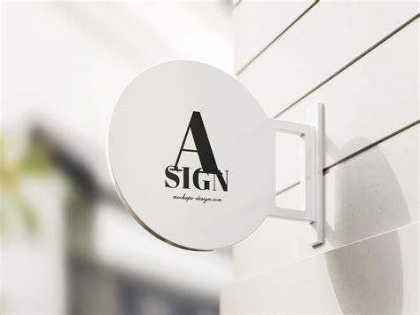 Free Rounded Sign Mockup (PSD)