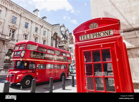 England, London, Vintage Routemaster Doubledecker Red Bus and Red Stock Photo: 167085330 - Alamy