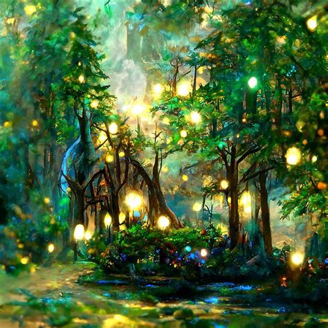 Magical enchanted forest - Fairytale Fantasy - Watercolor - Gamer ...