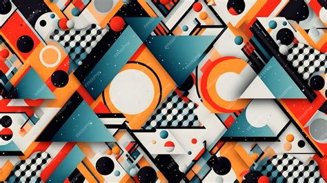 Premium AI Image | Geometric abstract wallpaper of colorful triangles and circles