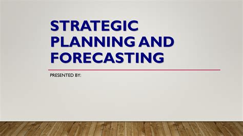 SOLUTION: Strategic Planning And Forecasting - Studypool