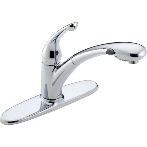 Delta Signature Single-Handle Pull-Out Sprayer Kitchen Faucet In Chrome-470-DST - The Home Depot