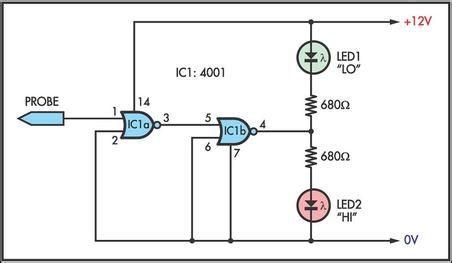 Simple Logic Probe Circuit Diagram