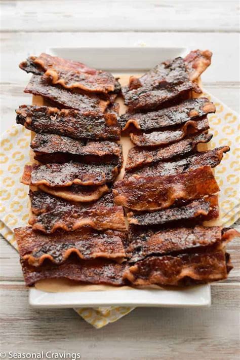 Brown Sugar Bacon (Candied Bacon in the Oven) - Seasonal Cravings