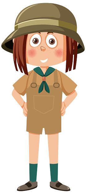 Cute Girl Scout Cartoon Character Stock Illustration - Download Image ...