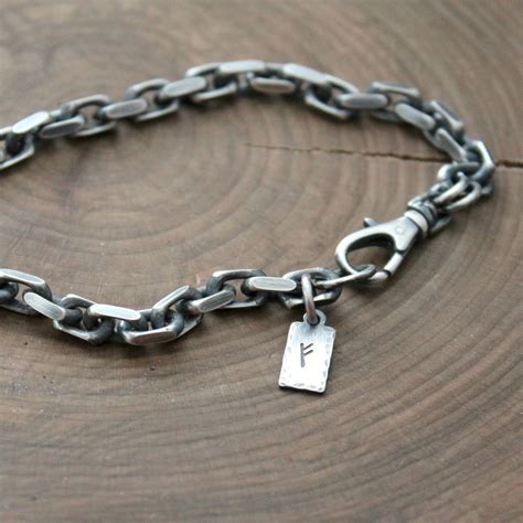 Men's Personalized Bracelet, Sterling Silver, Chain Bracelet - Spencer | 2 Sisters Handcrafted