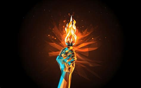 Premium Photo | Sport games olympic Torch Flame fire